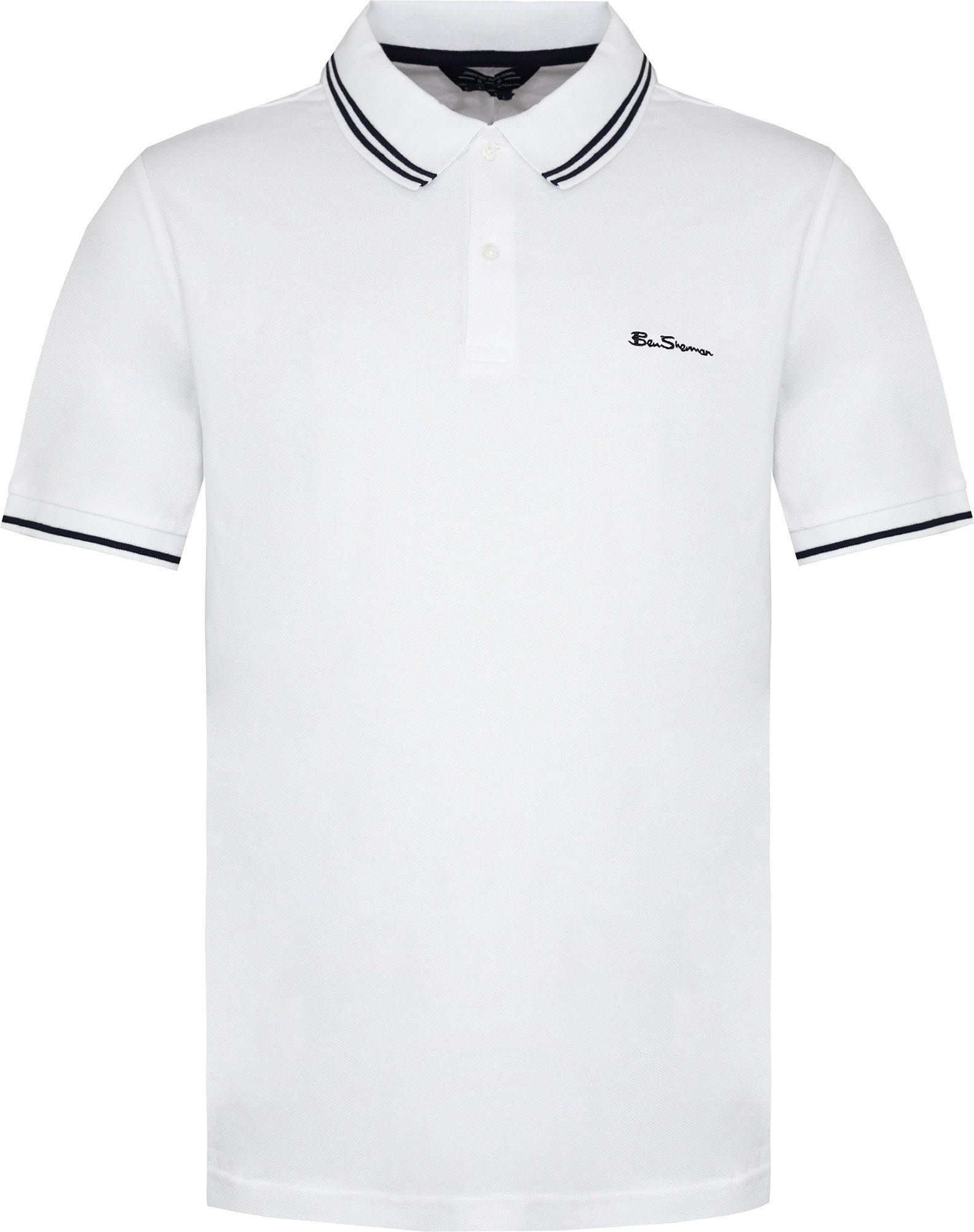 Ben Sherman Twin Tipped Mens White Polo Hemd