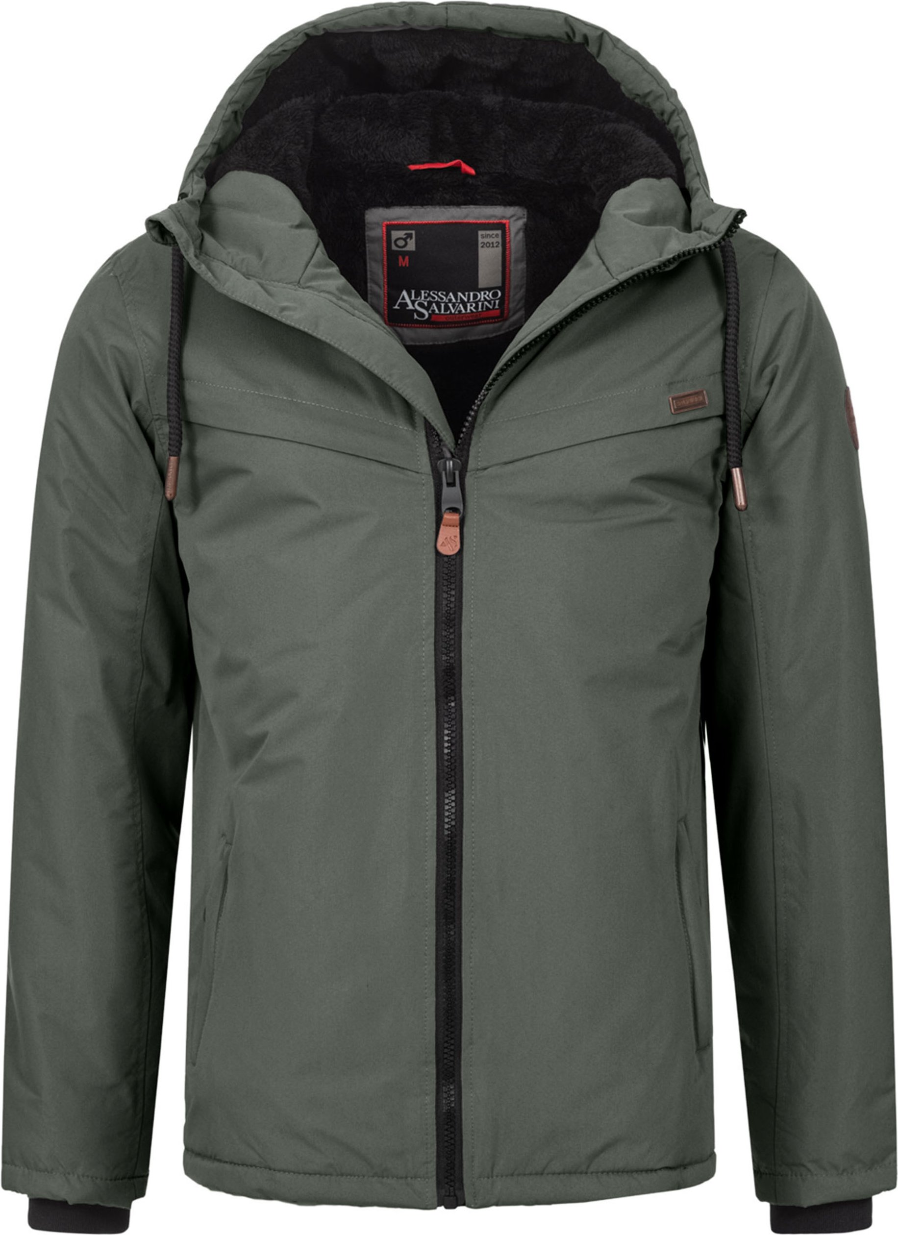 Alessandro Salvarini Herren Winterjacke AS-331 mit Teddyfell & Kapuze