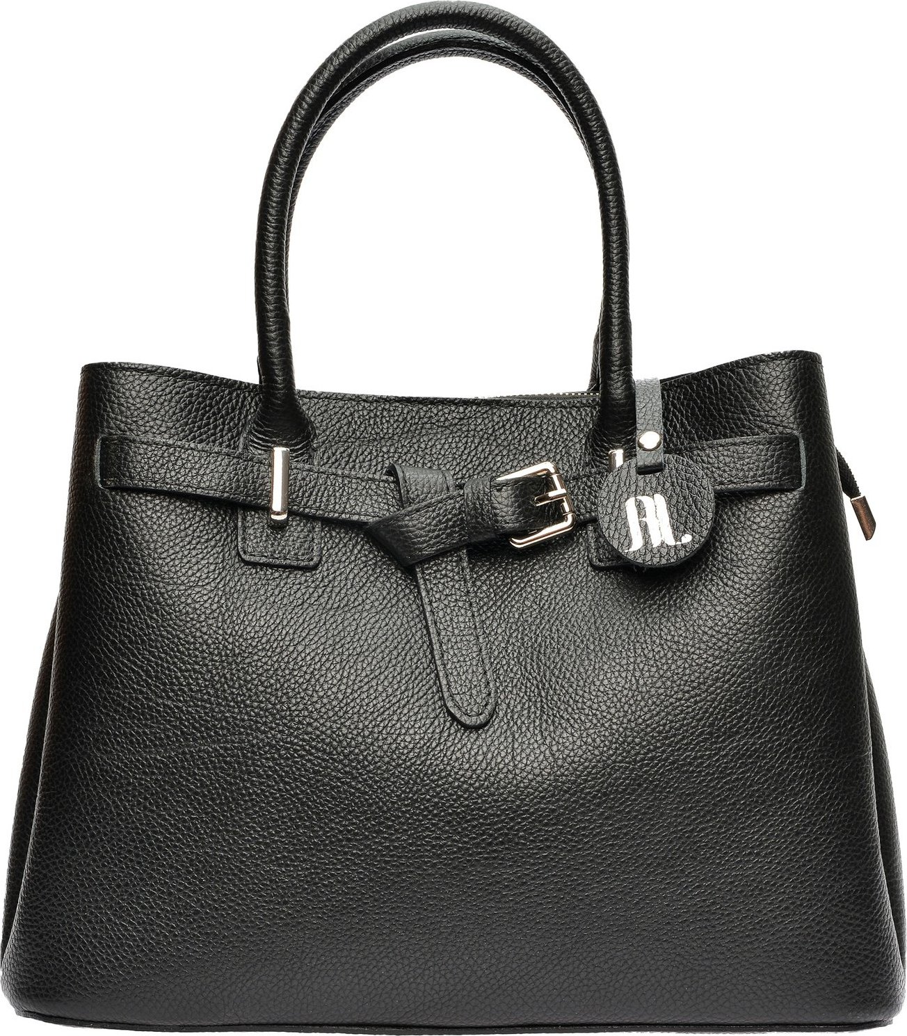 Anna Luchini Schwarze Lederhandtasche