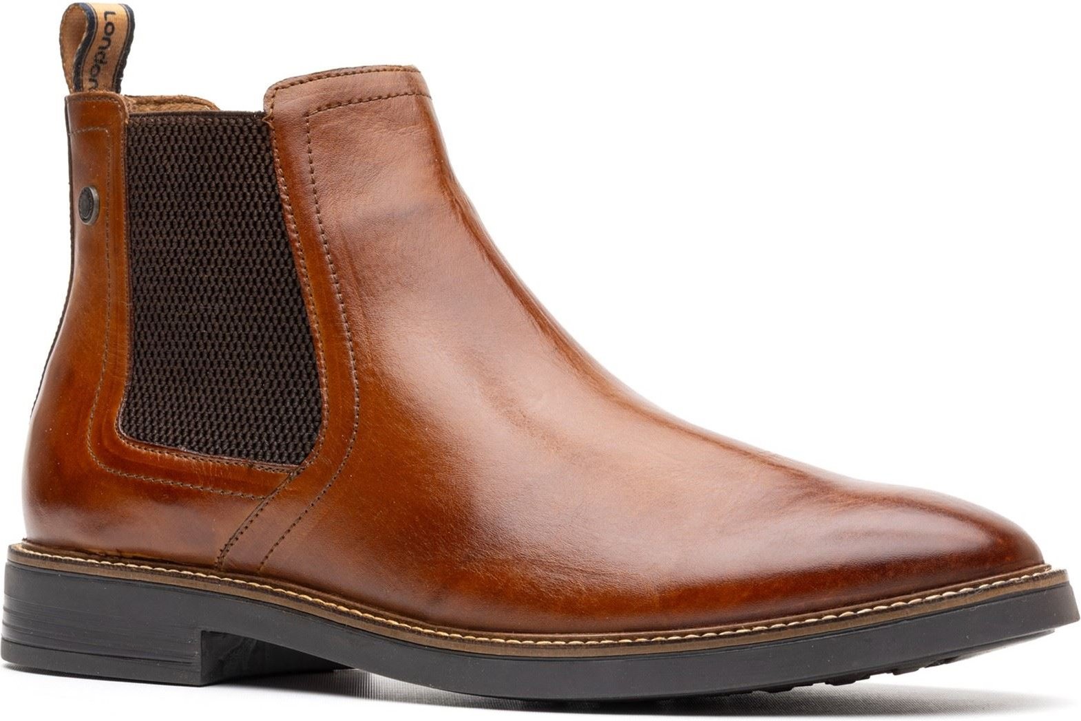 Base London Sussex Leder Herren Stiefel in verbranntem Tan