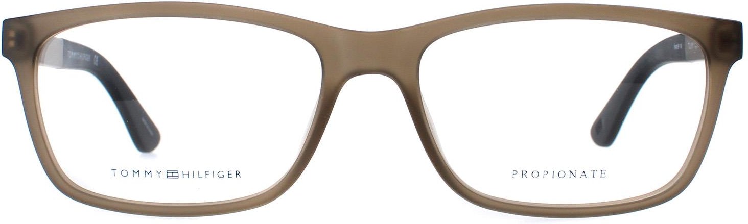 Tommy Hilfiger Rectangle Mens Matte Olive Brille