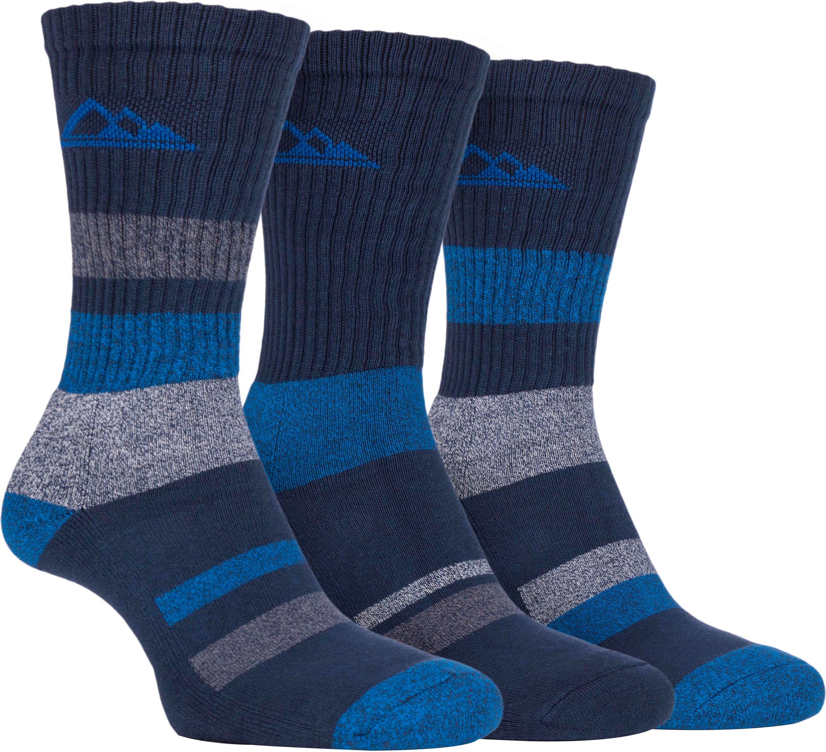 Thumbnail - Storm Bloc - 3 Pack Herren gepolsterte Sohle Anti Blister leichte atmungsaktive Baumwolle Wandern Wandern Socken für den...