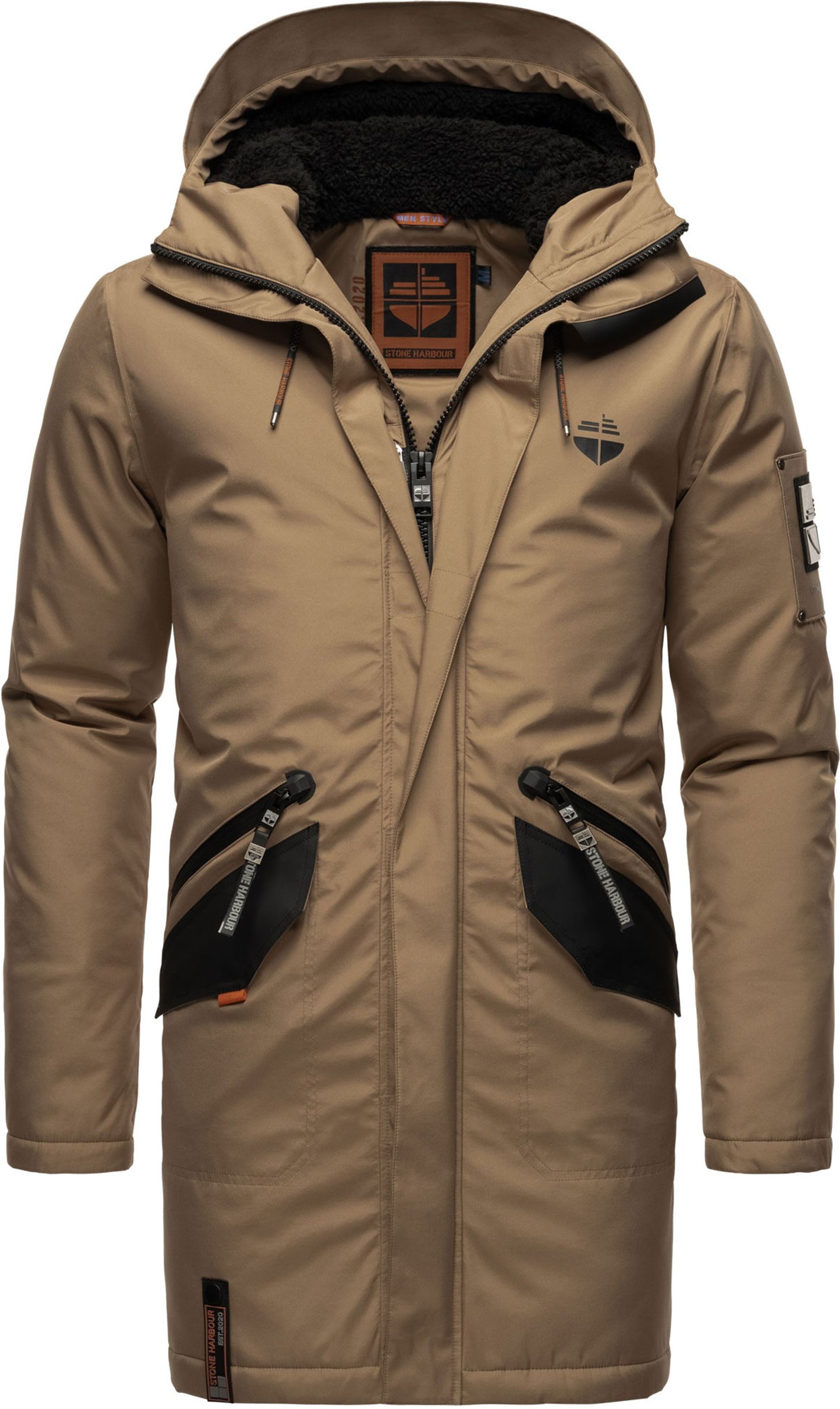 Stone Harbour Herren Winterjacke Ragaan mit Teddyfell & Kapuze