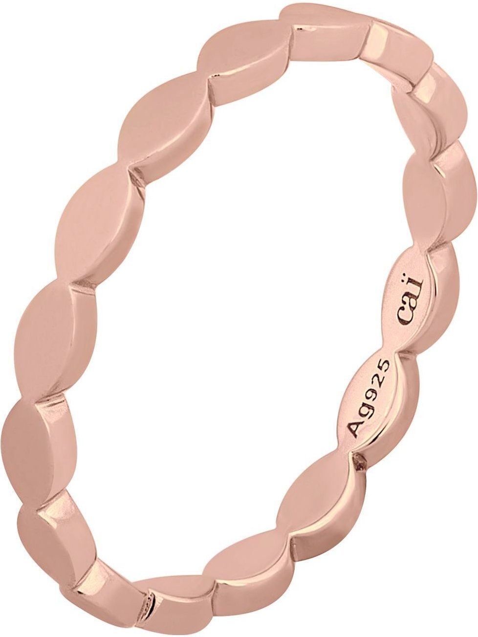 cai Ring 925/- Sterling Silber rosévergoldet mattiert Stacking