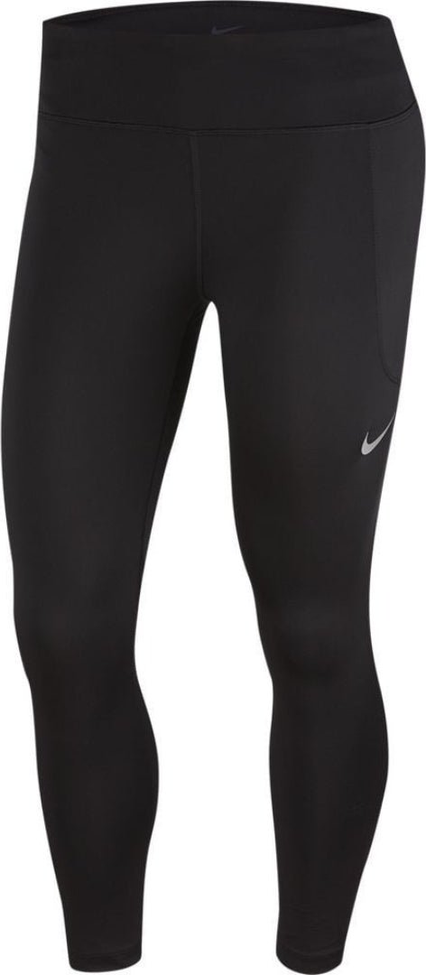 Nike - Fast Crop - 7/8-laufleggings In Mittlerer Länge In Schwarz