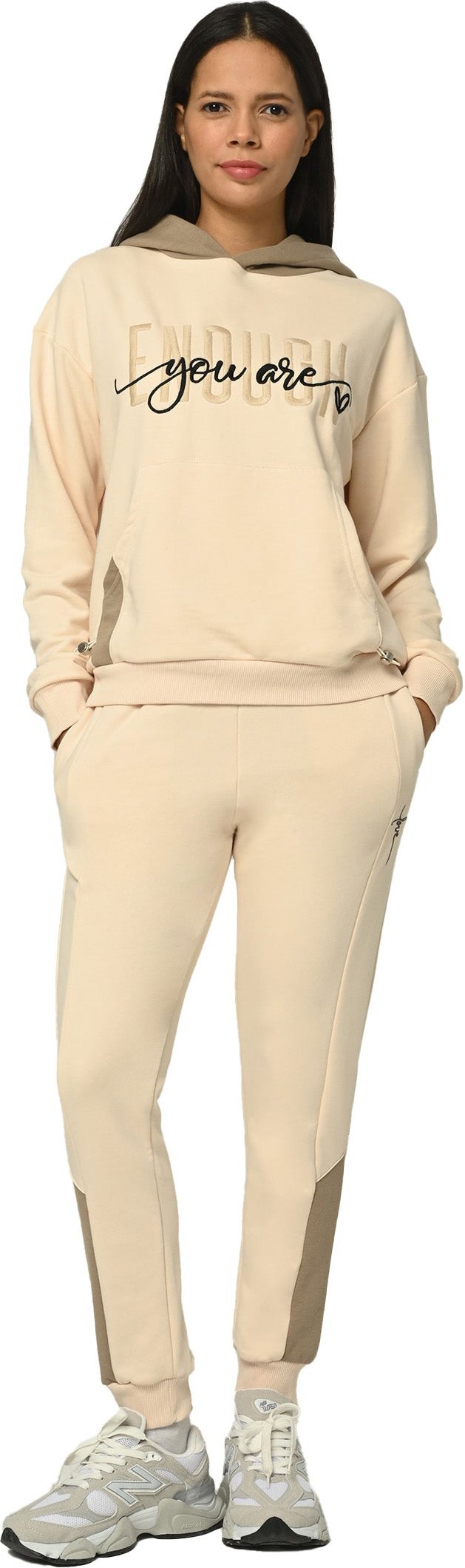 Tom Barron Damen-Trainingsanzug-Set mit You Are Enough-Stickerei