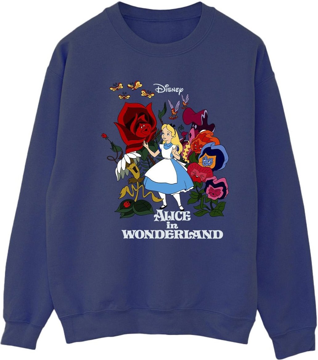 Disney - "Alice In Wonderland Flowers" Sweatshirt für Damen (Marineblau)