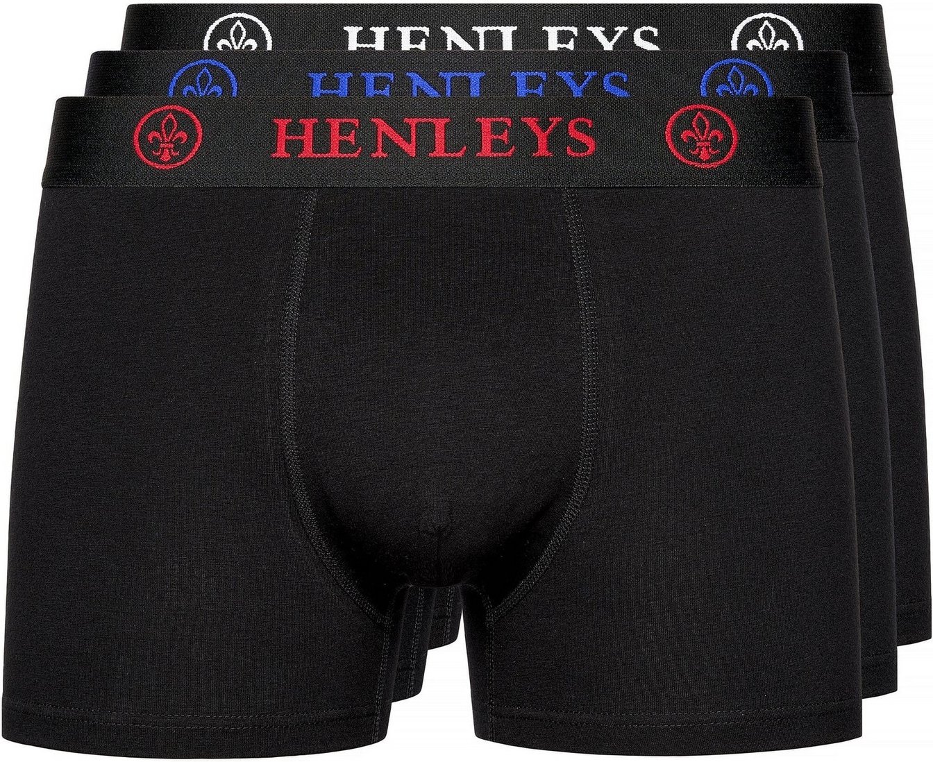 Henleys - "Trilock" Boxershorts für Herren(3er-Pack) (Schwarz)