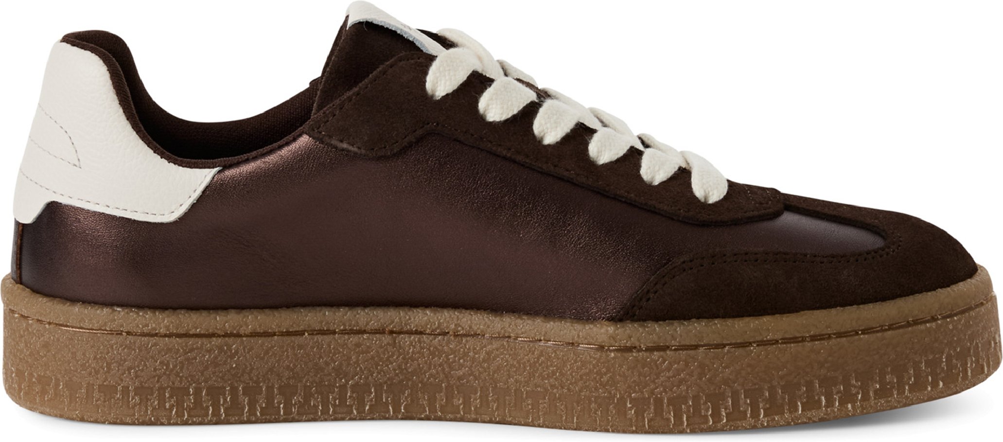 Tamaris Damen Braun Weiß Wildleder Mode Schnürschuhe