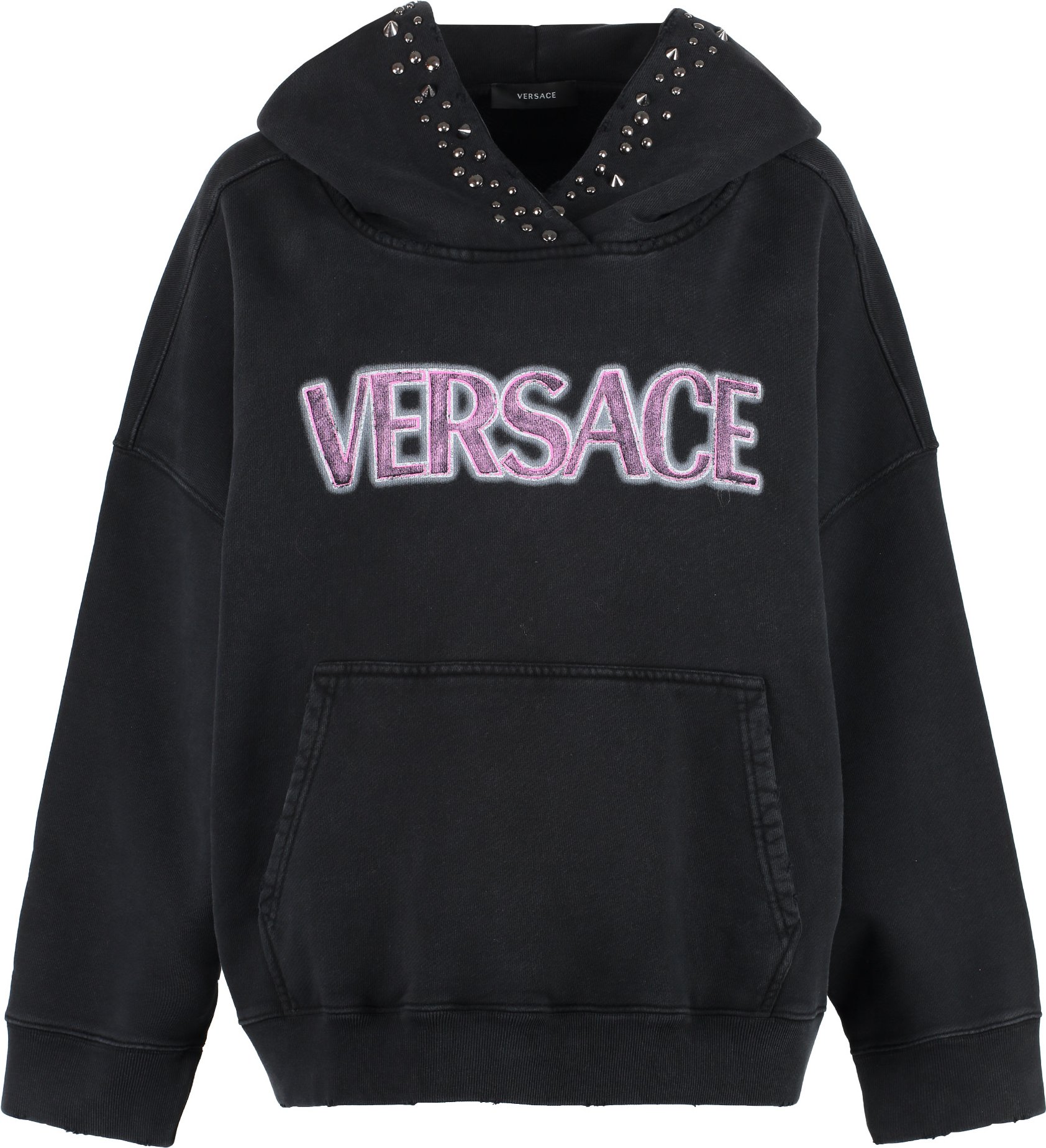 Schwarzes Baumwoll Oversize Sweatshirt