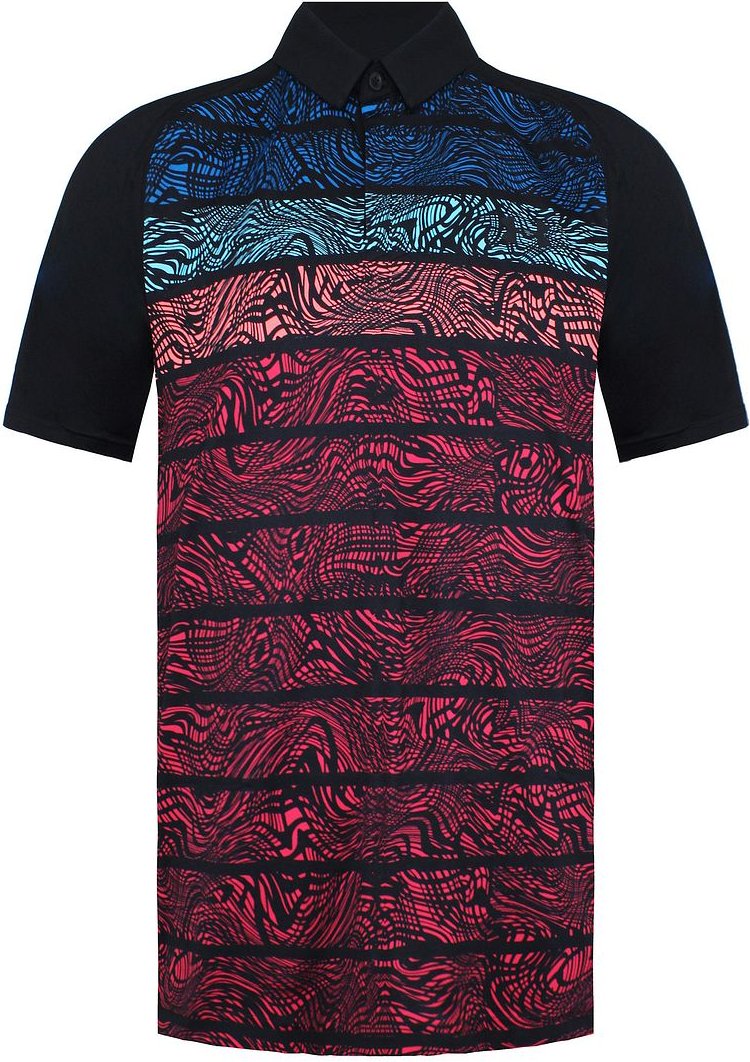 Under Armour Iso-Chill Mens Black/Purple Psych Stripe Polo-Hemd