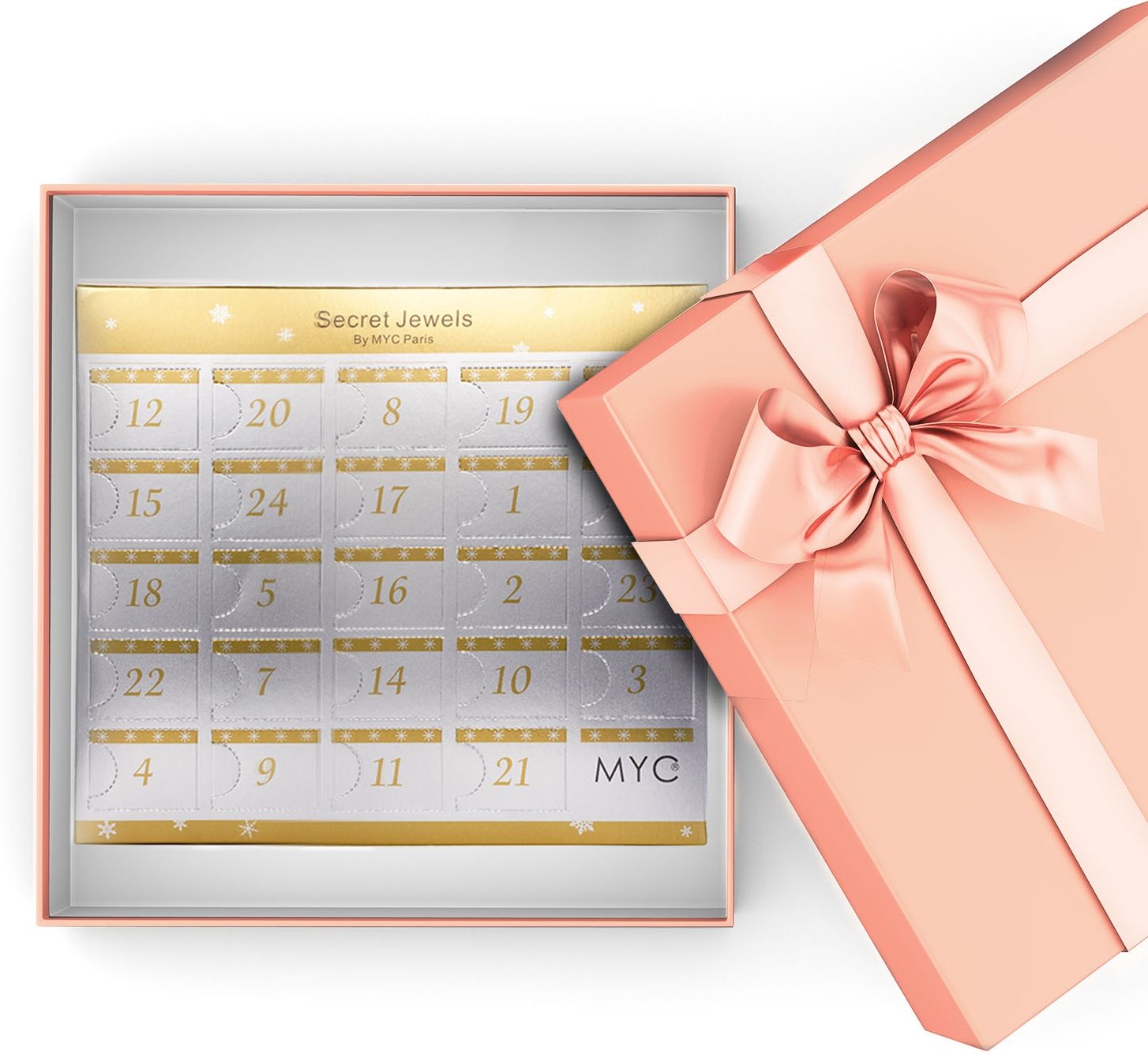 Adventskalender 12 Juwelen, 11 Perlen und 1 Überraschung - Roségold und Kristall