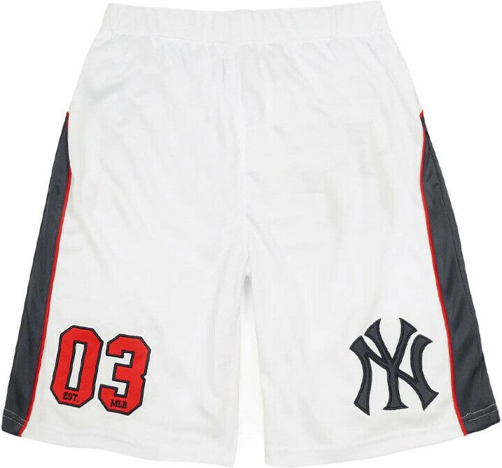 Majestätische NYY Poly Mesh Mens White Shorts