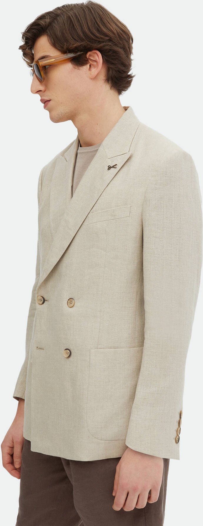 Schlichte Jacke aus 100 % Leinen in Oversize-Passform