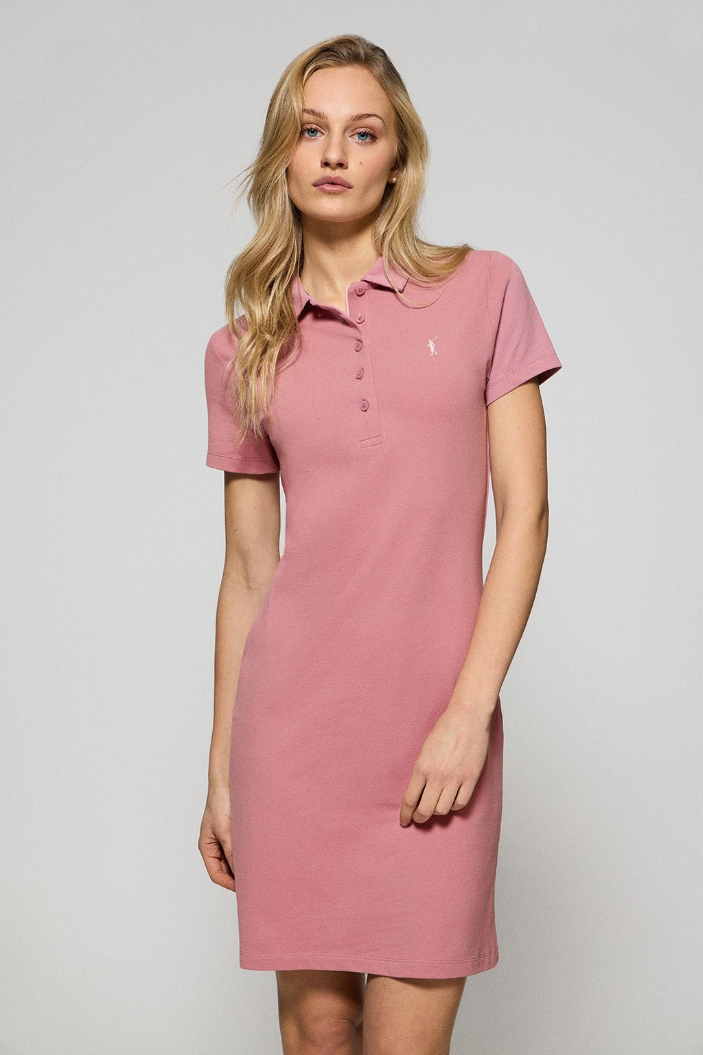 Polokleid puderrosa mit Rigby Go-Logo