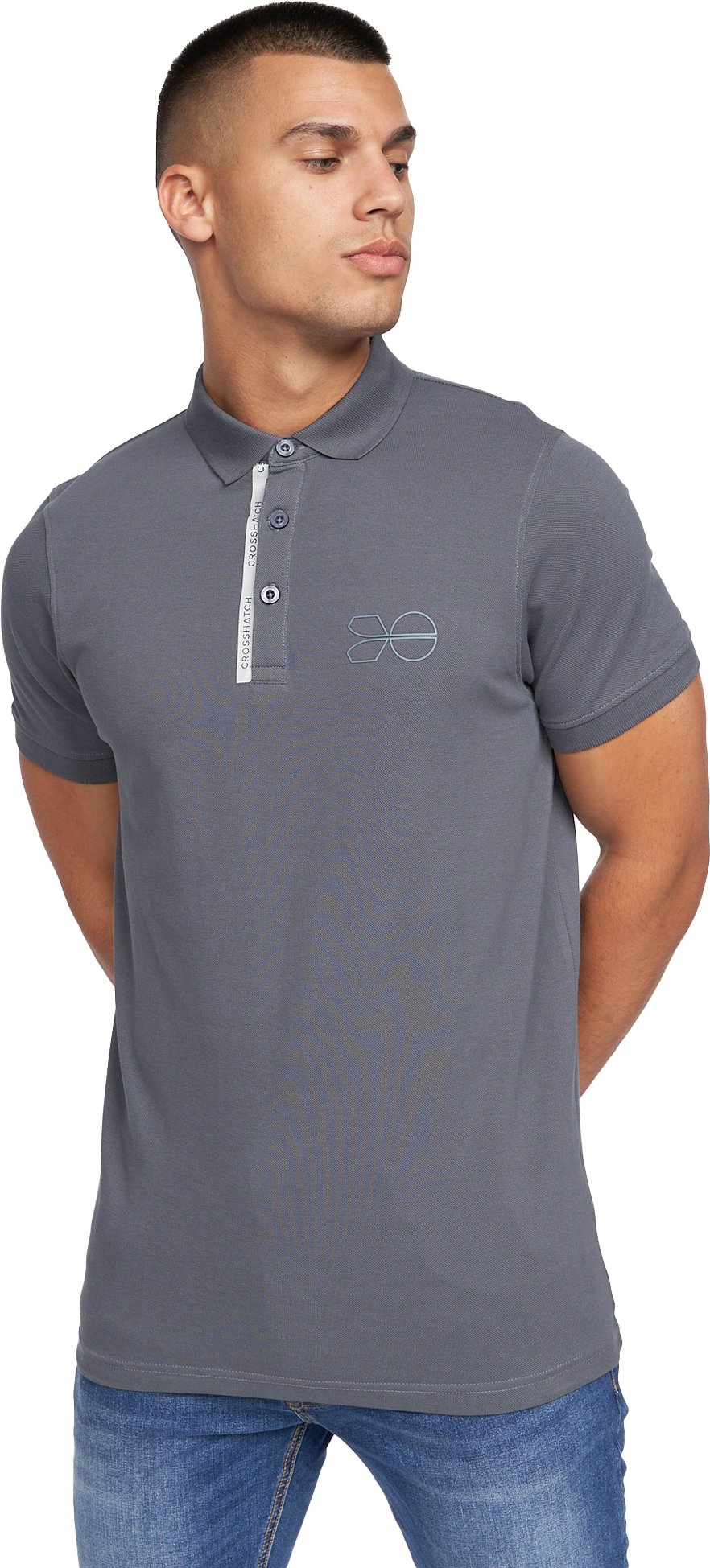 Crosshatch - "McClay" Poloshirt für Herren (Holzkohle)