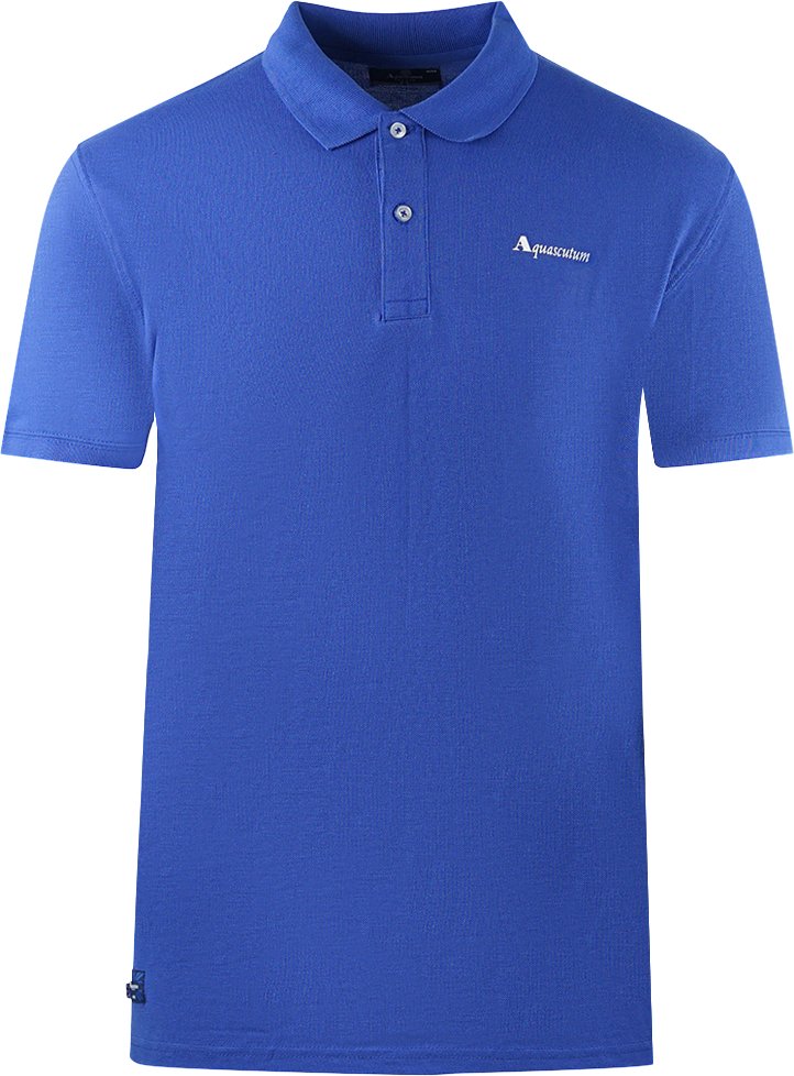Aquascutum Markenlogo Einfarbig Königsblau Polo-Shirt