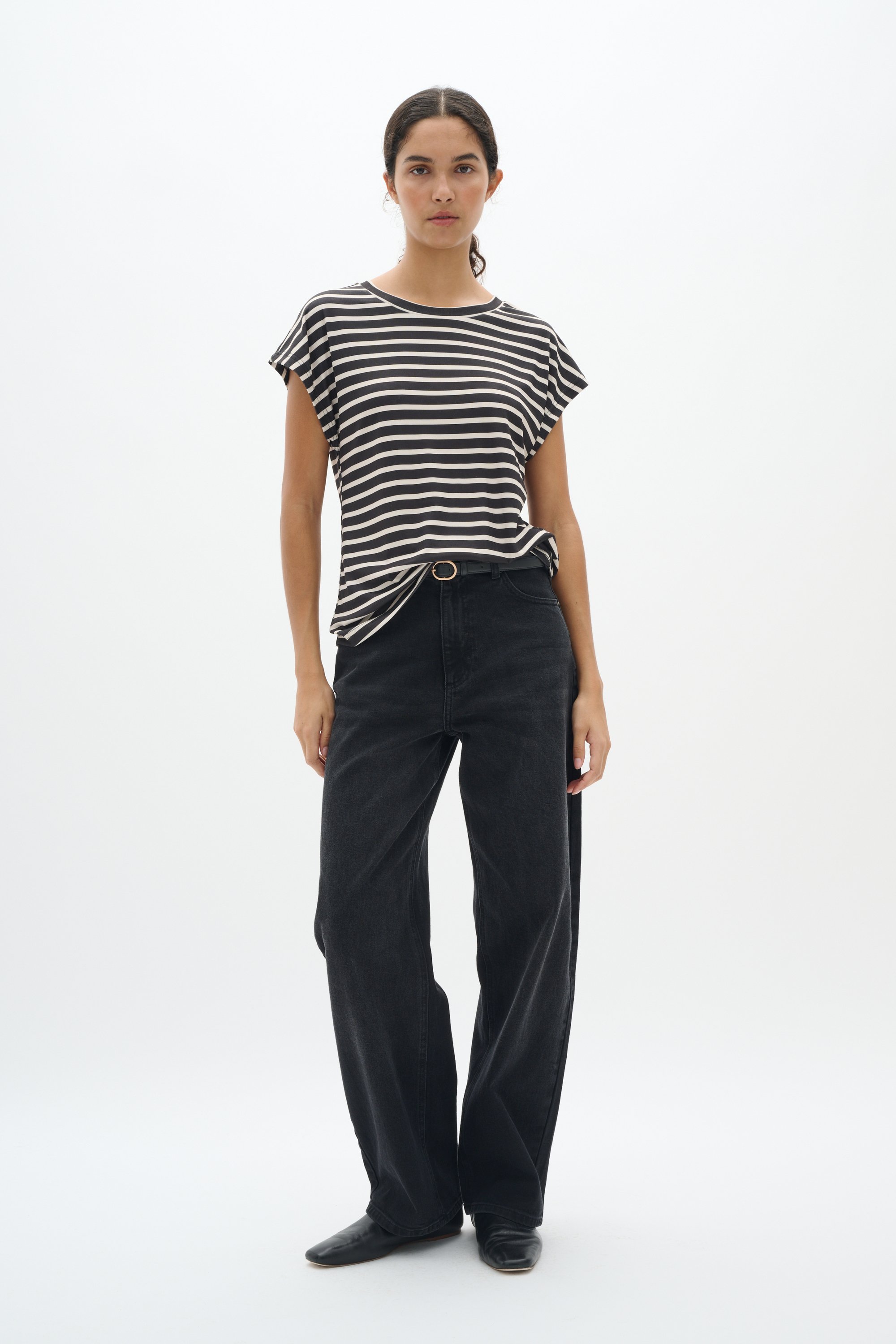 T-shirt Gerade Passform Vanilla Stripes black white