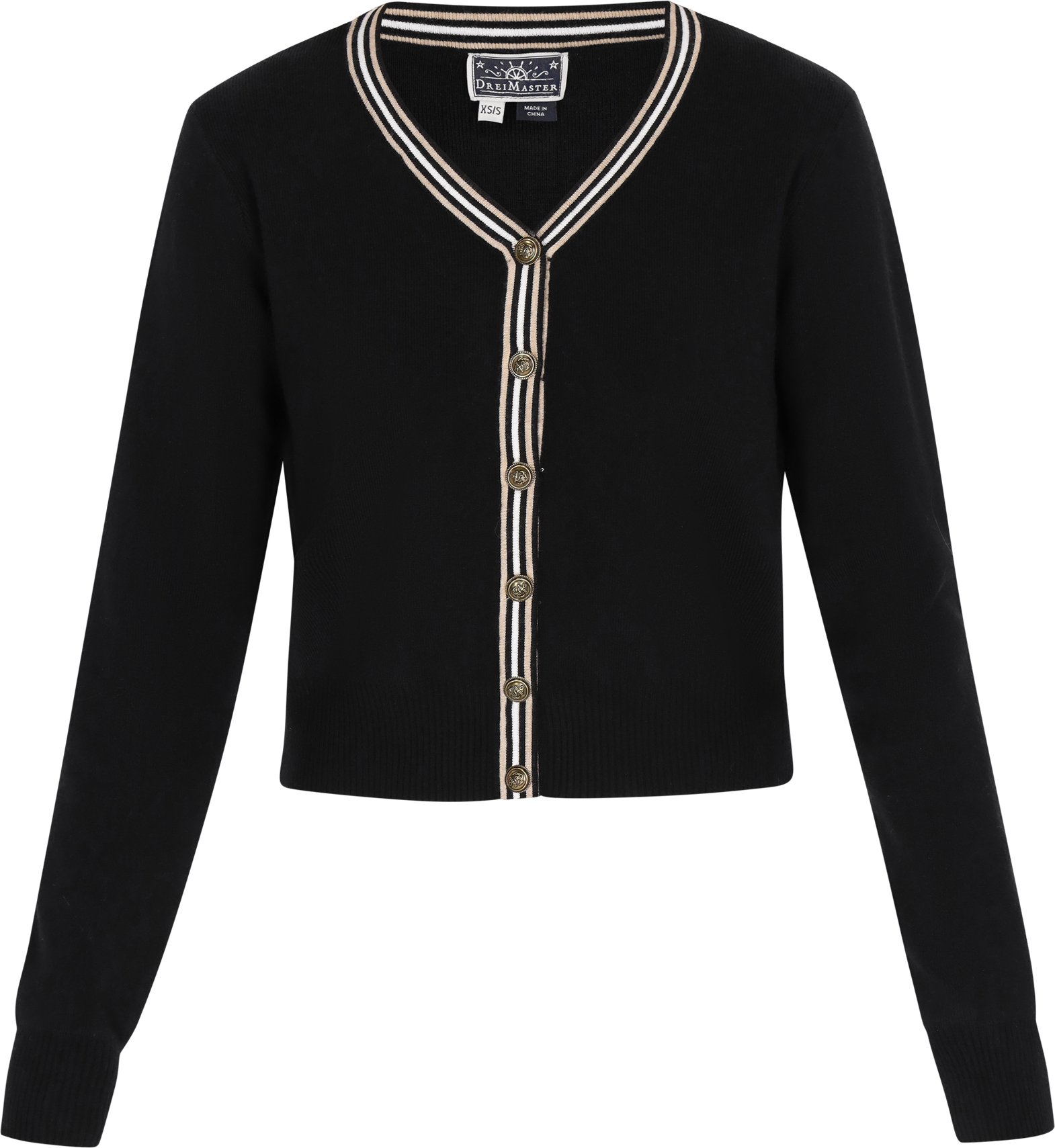 Dreimaster Strickjacke Frauen Schwarz