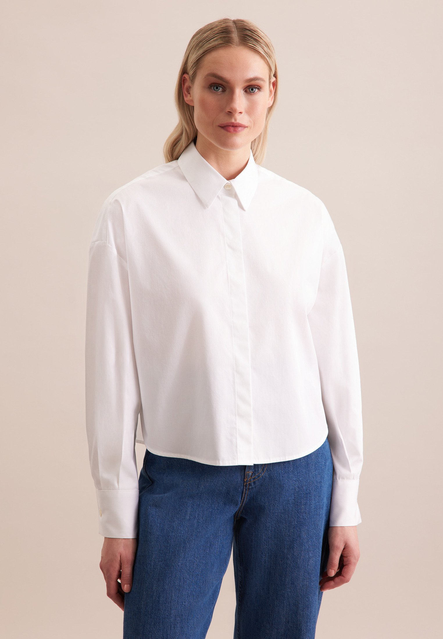 Thumbnail - Hemdbluse Damen Weiß