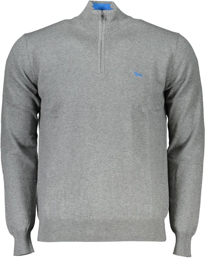 Halbzipper Strickpullover Grau