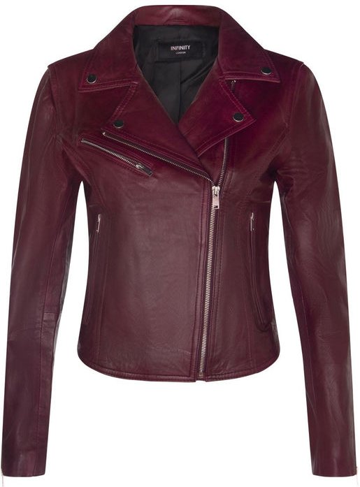 Klassische Damen-Brando-Bikerjacke aus Leder in Loughton