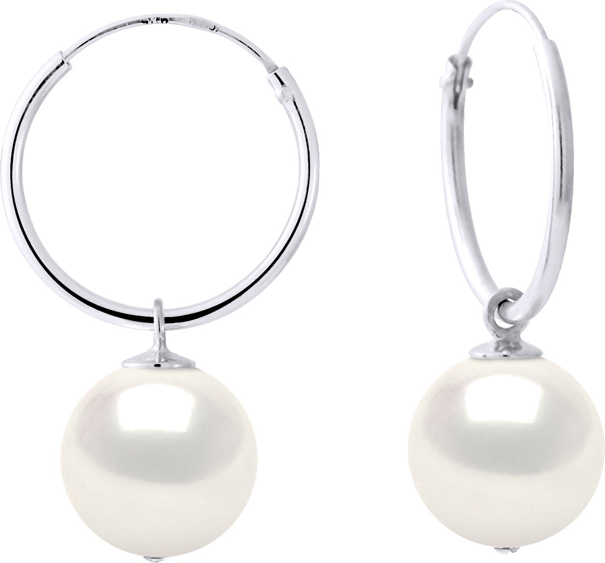 DIADEMA - Ohrringe - Weißgold und echte Süßwasserperlen