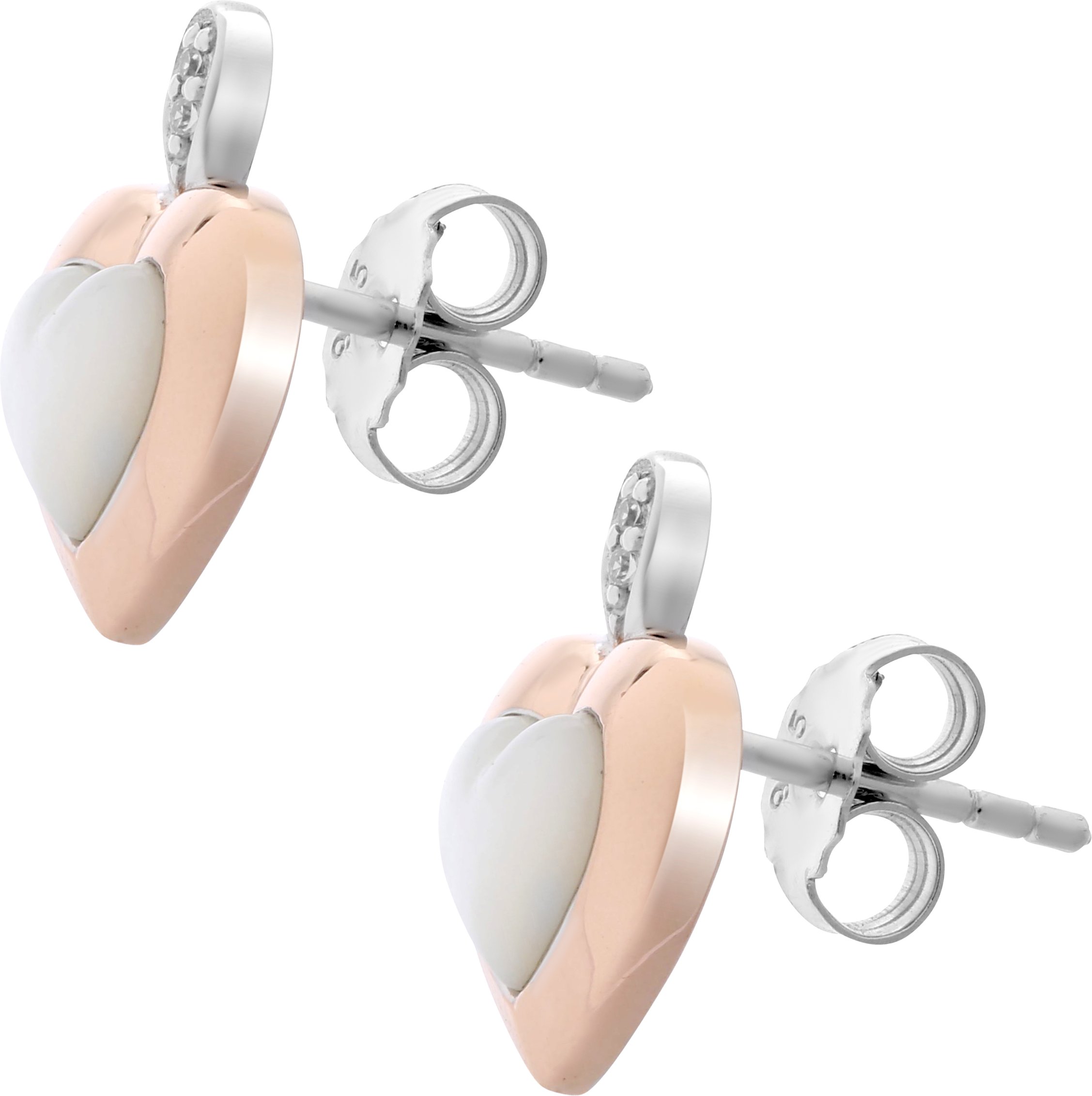 Orphelia 'Debby' Ohrstecker für Damen, 925 Sterlingsilber, Silber/Roségold ZO-7289/RG