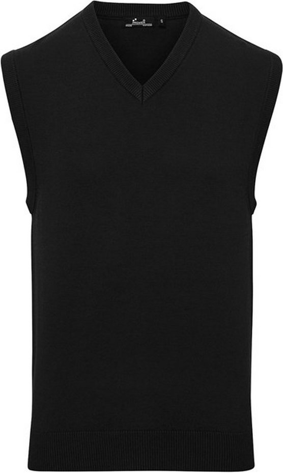 Premier - Pullover-Weste für Herren Ärmellos (Schwarz)