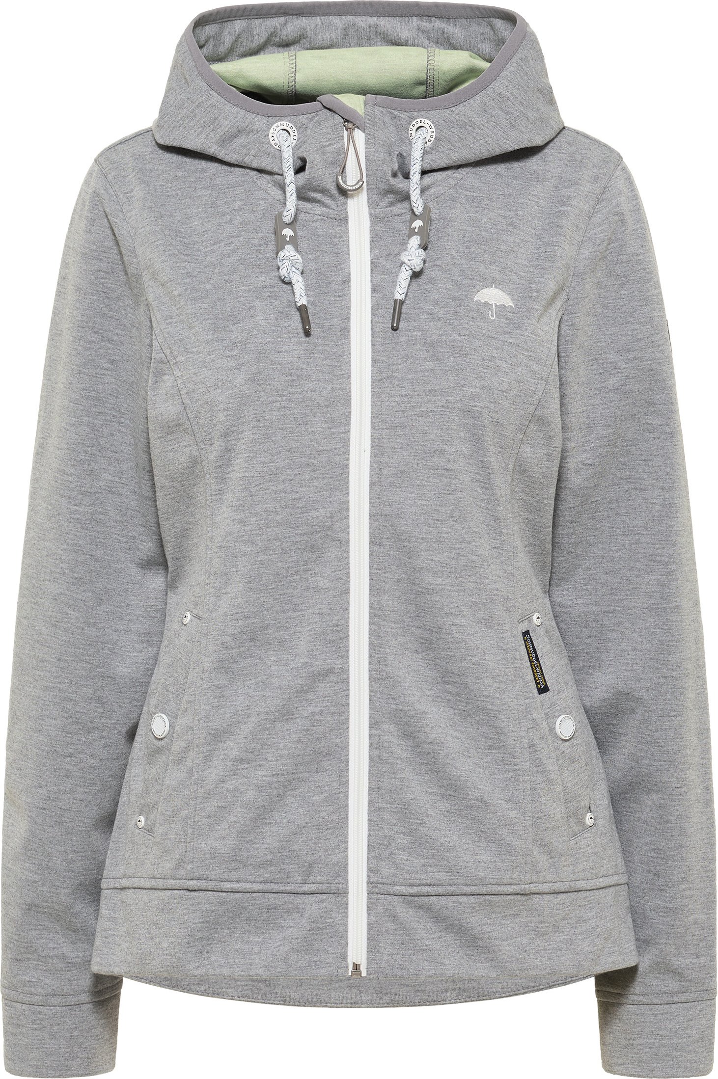 Schmuddelwedda Funktionsjacke Damen Grau Melange Hellgrün