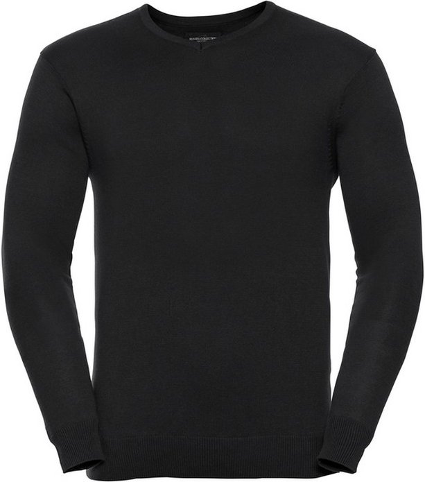 Russell Collection - Sweatshirt V-Ausschnitt für Herren (Schwarz)