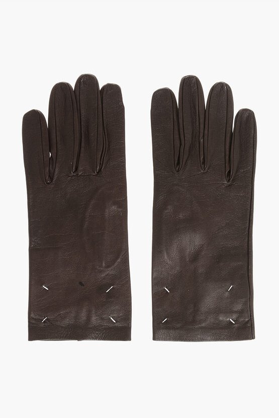 Weiche Lederhandschuhe in Braun