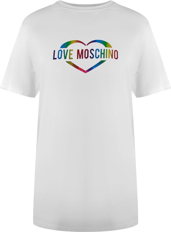 Moschino T-shirt Mit Mehrfarbigem Herzlogo (weiß)