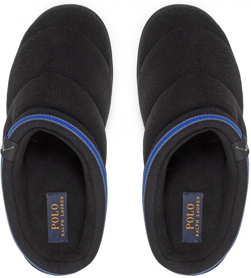 Ralph Lauren Button Abruff Black Mens Pantoffeln