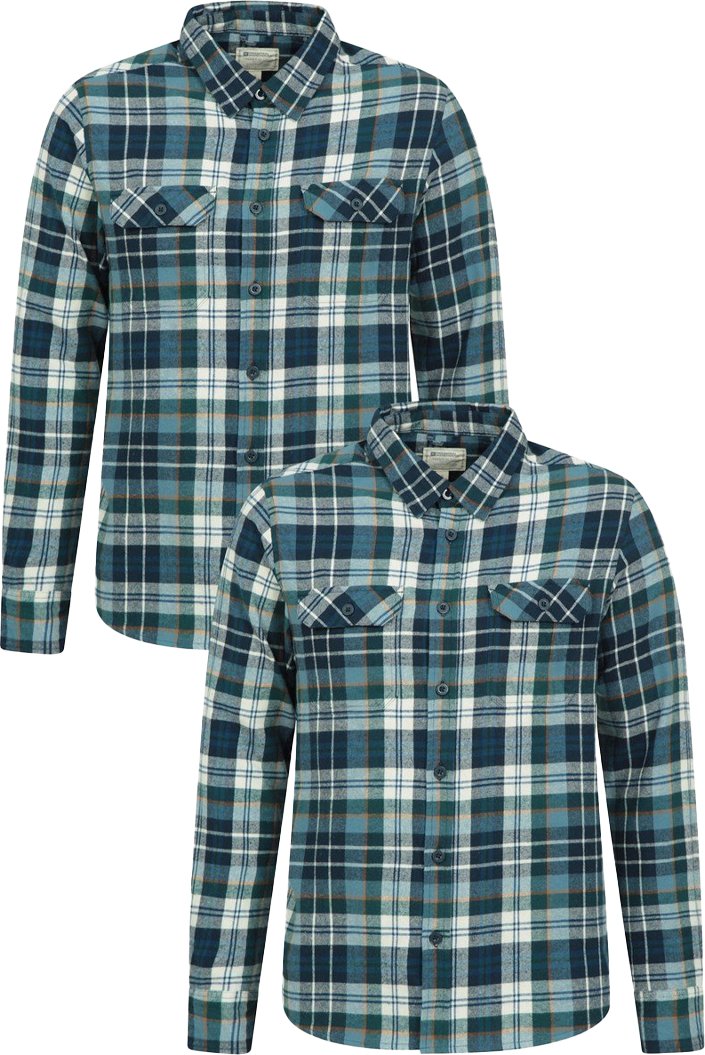 Mountain Warehouse - "Trace" Hemd für Herren, Flanell (2er-Pack) (Maisblau)