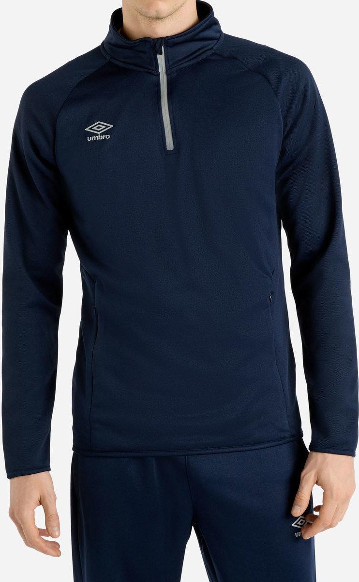 Thumbnail - Umbro - "Sportswear" Sweatshirt mit kurzem Reißverschluss für Herren (Dunkel-Marineblau)