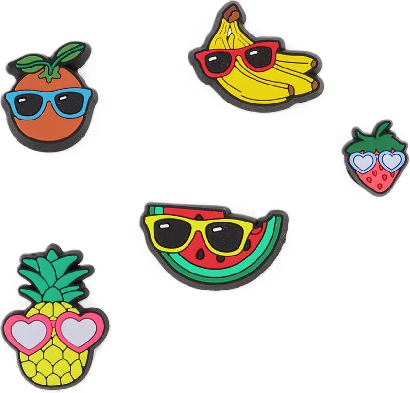 Süße Früchte mit Sonnenbrille 5er Jibbitz Pack - Crocs - Mehrfarbig - Synthetisch