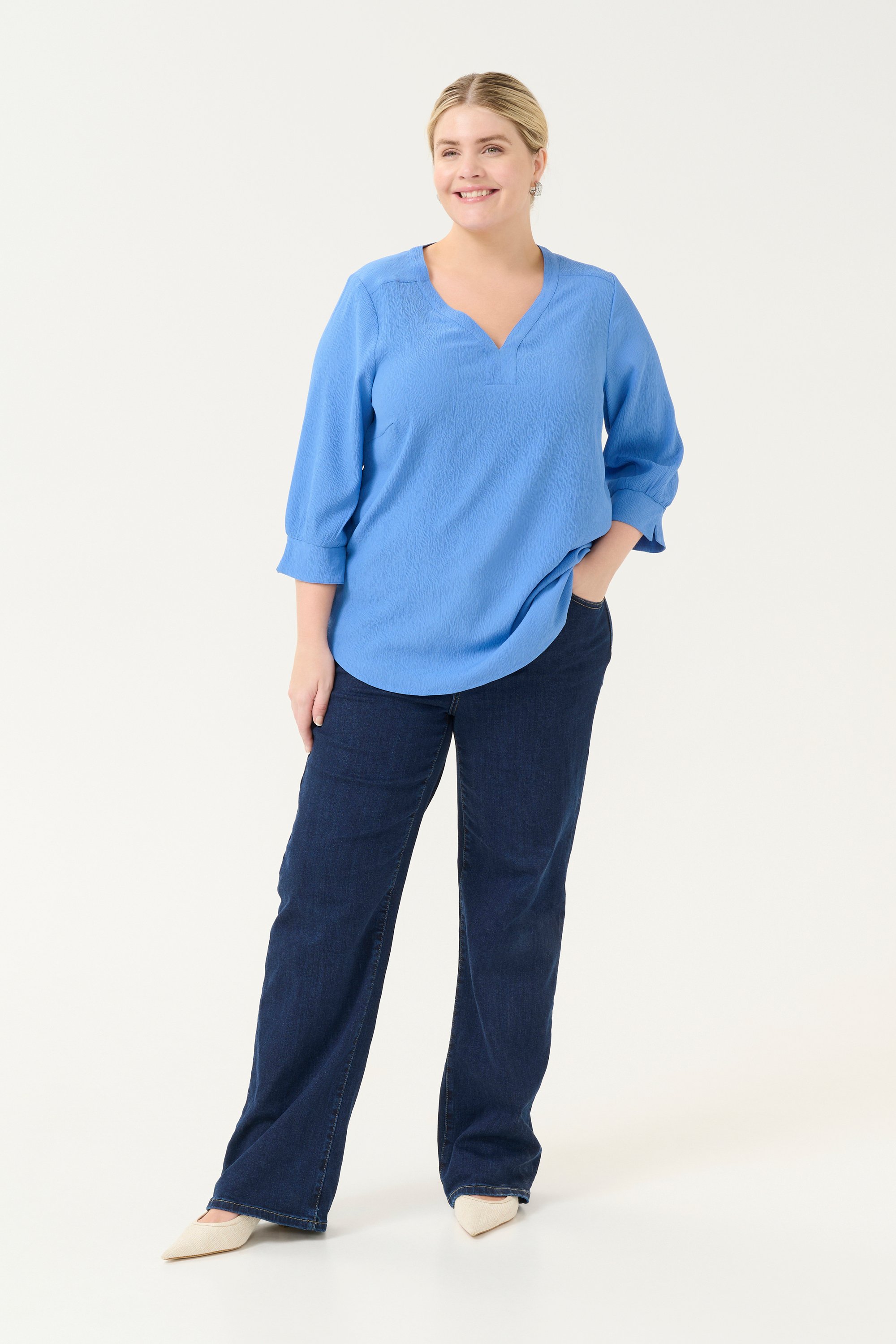 Langarm-Bluse Regular fit Ebb and Flow blue