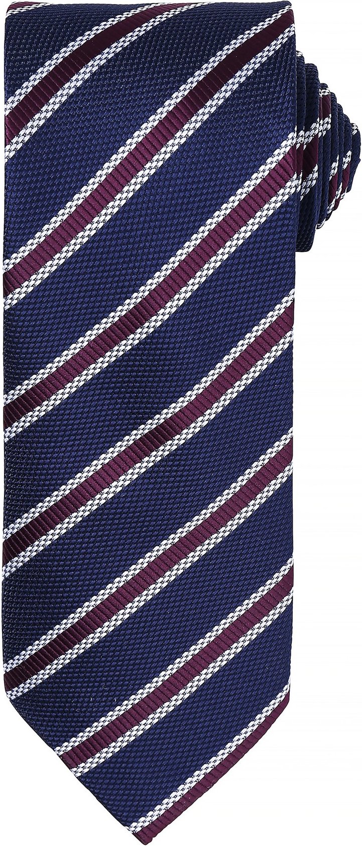 Thumbnail - Premier Mens Waffle Stripe Formal Business Tie (2er-Pack) (Navy/Aubergine)