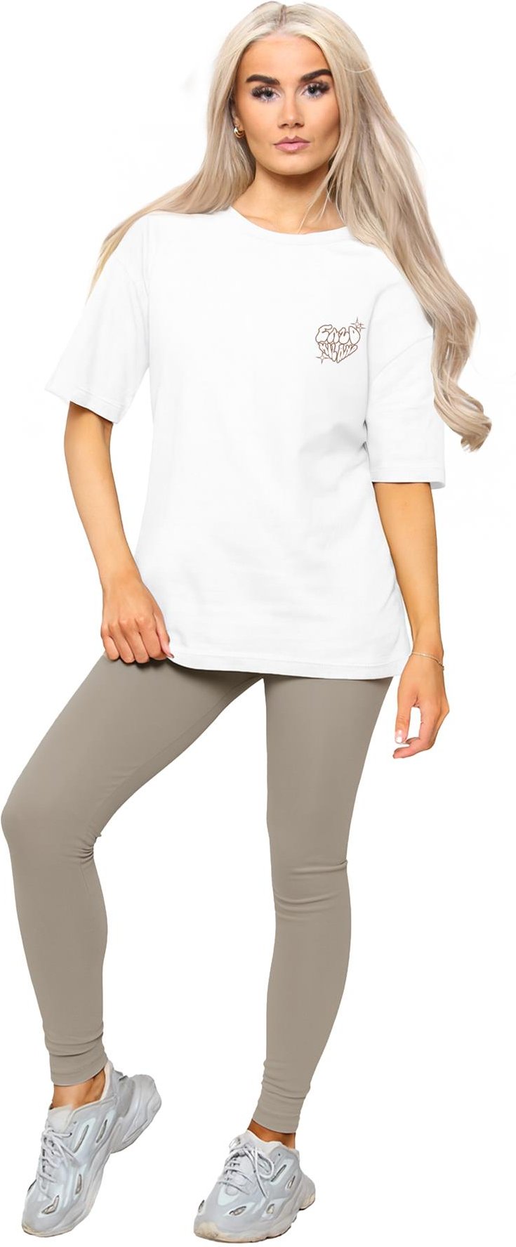 Enzo Milano | Womens Oversized T-Shirt & Leggings Set