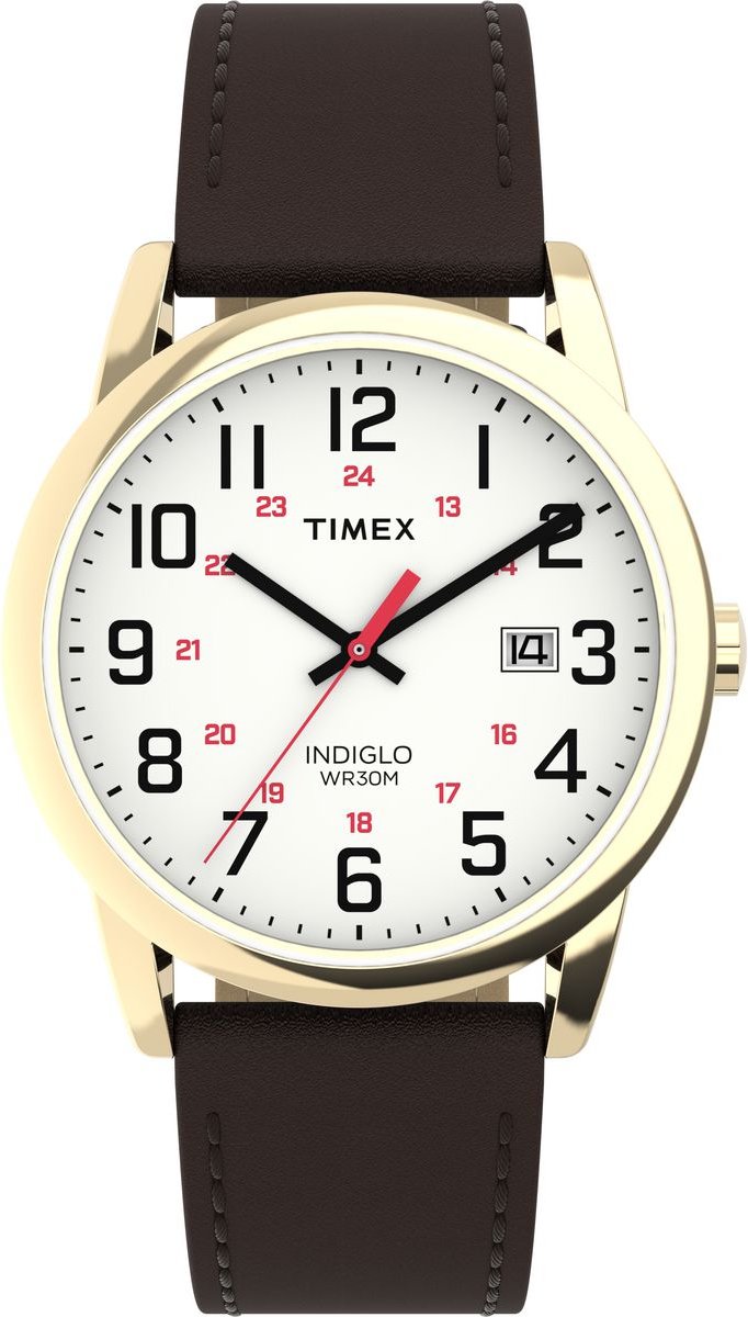 Timex Easy Reader Classic Braun Herren Armbanduhr TW2Y12700