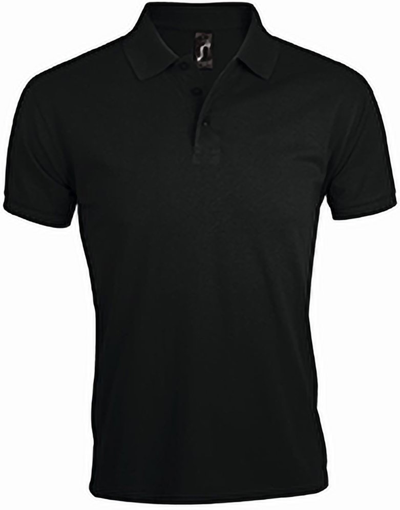 Thumbnail - SOLs Mens Prime Pique Plain Short Sleeve Polo Shirt (Schwarz)