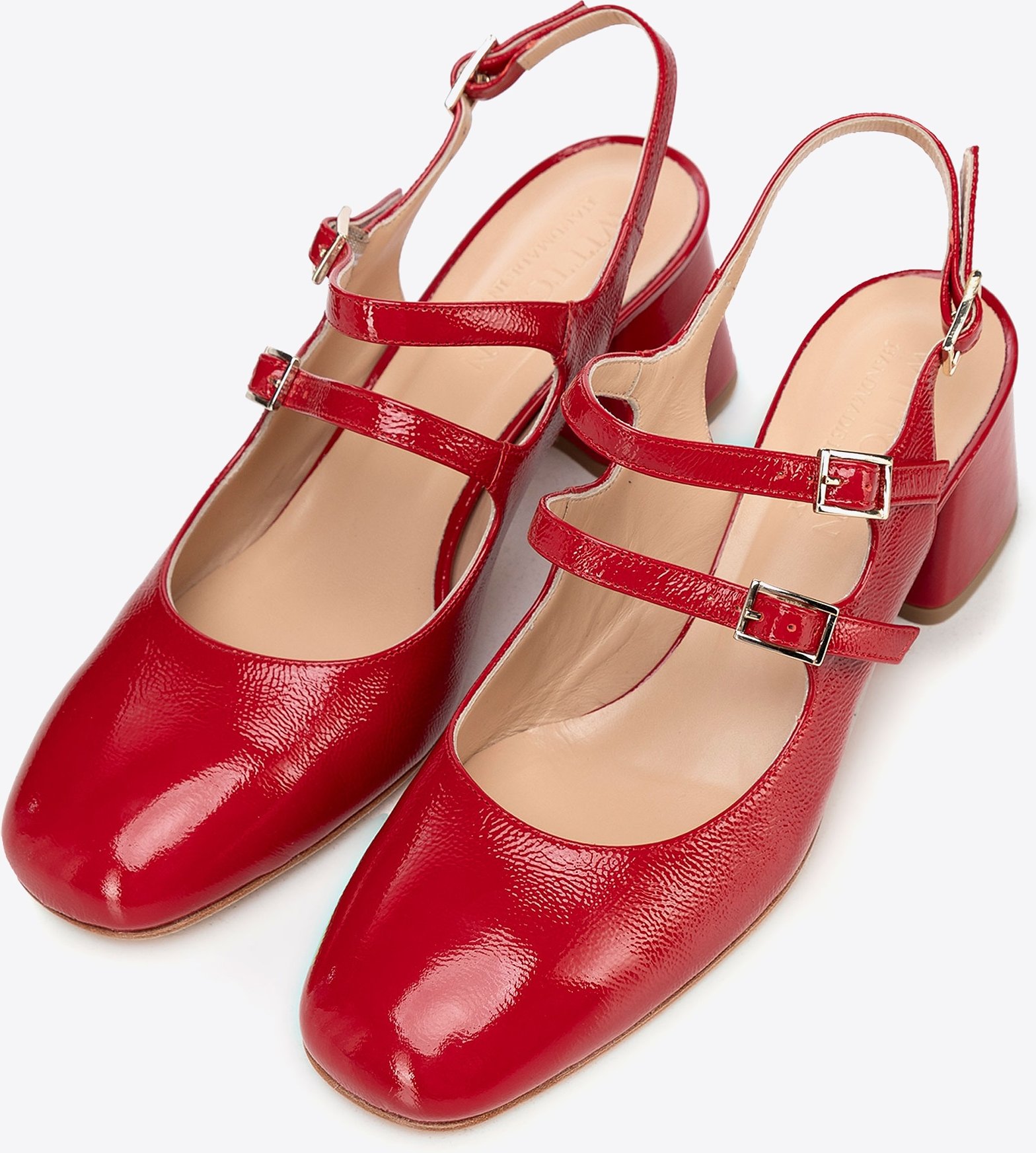 Wittchen Damen-Pumps aus rotem Leder mit Riemchen