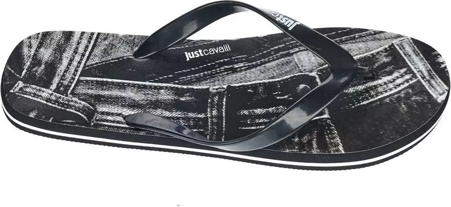 Denim-Print Flip-Flops Ju22576