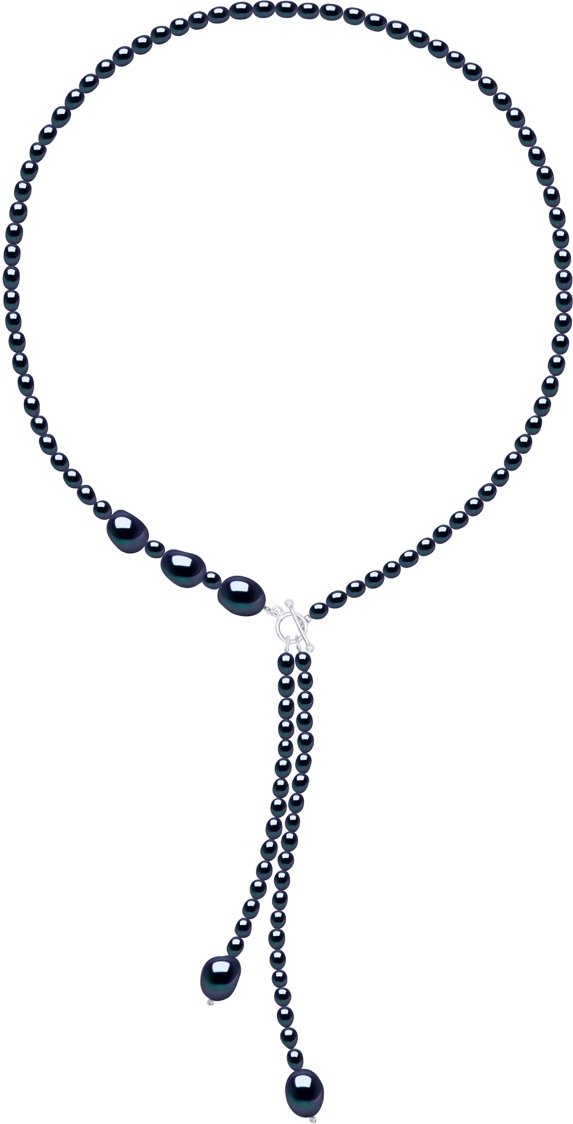 Halskette aus echten Süßwasser-Zuchtperlen, Reiskorn 5 mm und Barock 11 mm