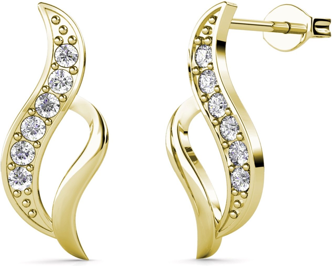 Destiny-Ohrringe – Gold und Kristall