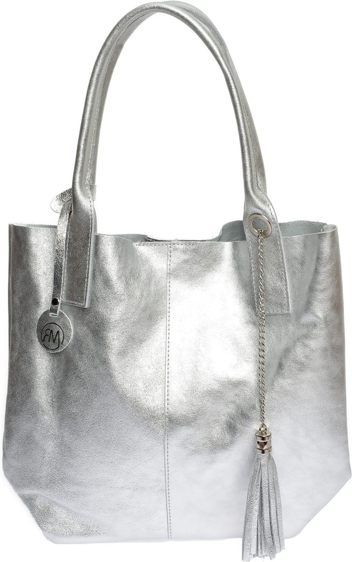 Roberta M Silberne Lederhandtasche