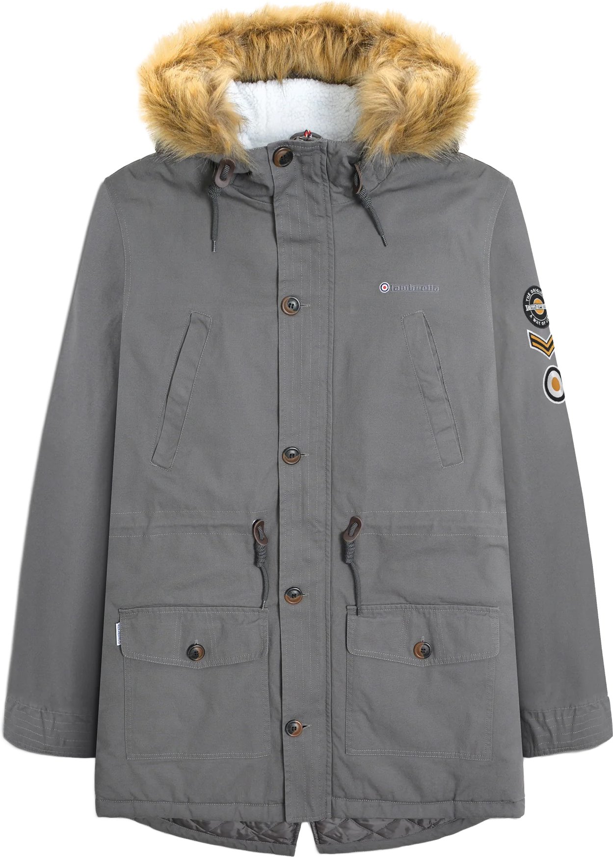 Lambretta - Parka Sherpa-Futter für Herren (Granitgrau)