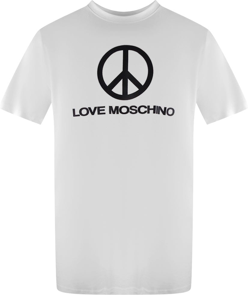 Moschino Peace Logo Weißes T-shirt