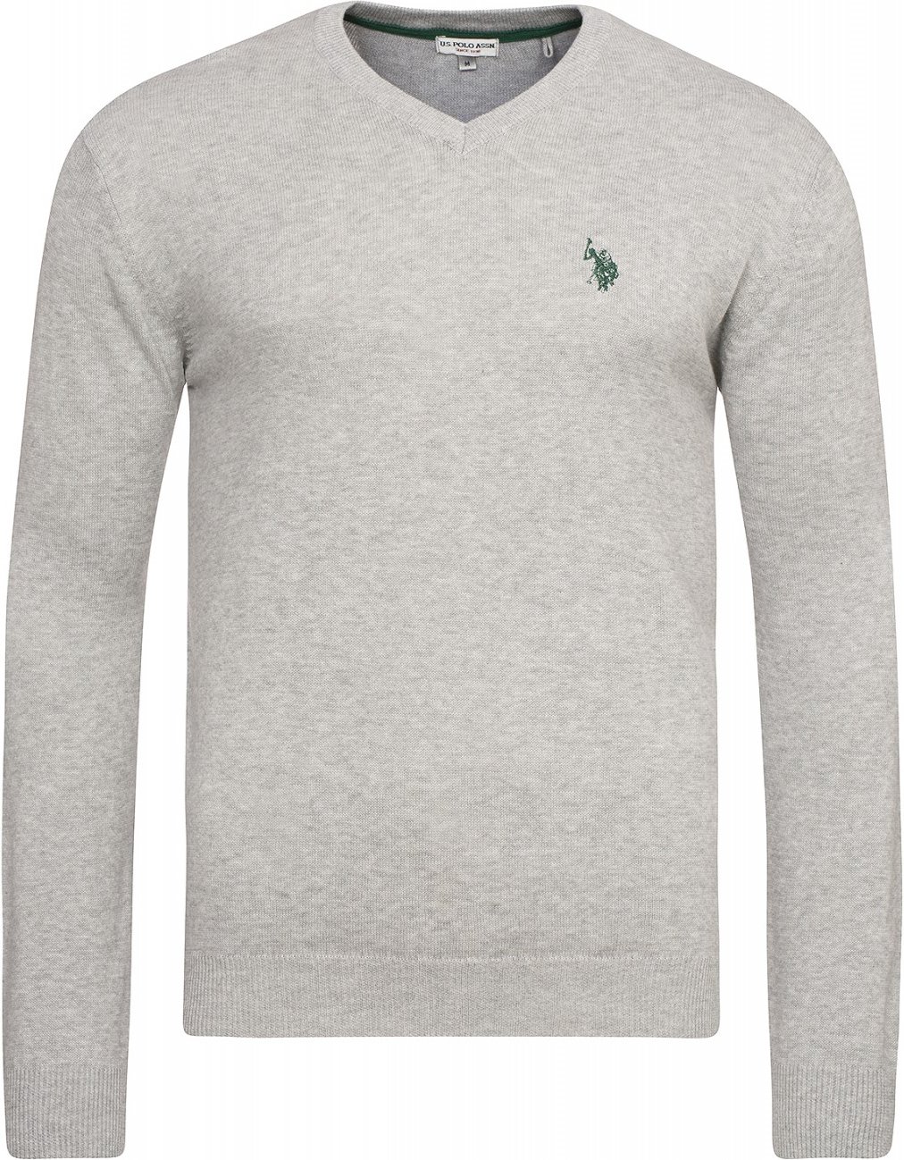 U.S. Polo Assn. V-Neck Pullover in Grau Melange